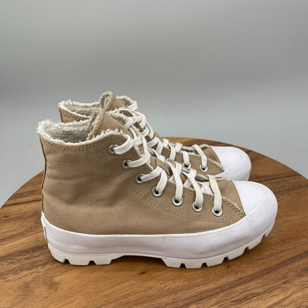 Converse Chuck Taylor All Star Lugged Shoes Womens Size 7 Brown Sherpa Casual